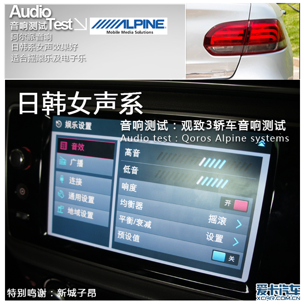 开云 开云体育APP爱卡汽车音响测试(七)阿尔派观致3轿车